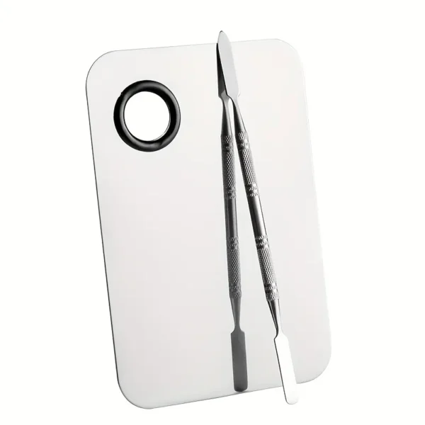 Makeup Mixing Palette and Spatula, Foundation Mixing Tray Foundation Holder Plate Mixing Palette